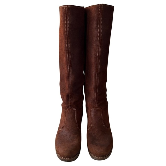 The Art Company Cognac Suede Platform Boots Size 37 - Picture 2 of 10